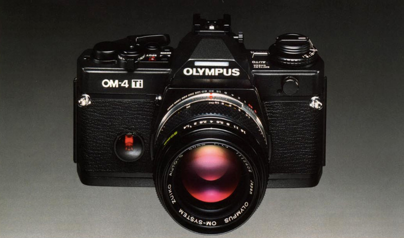 Olympus OM-4Ti front view with zuiko lens