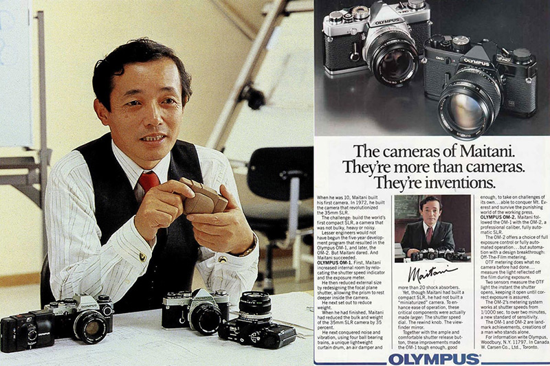 Yoshihisa Maitani with Olympus OM cameras