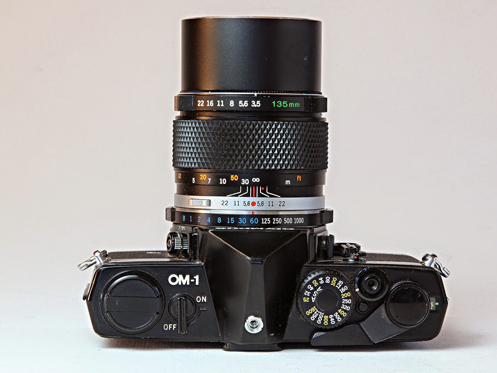 Olympus OM-1 film camera top plate